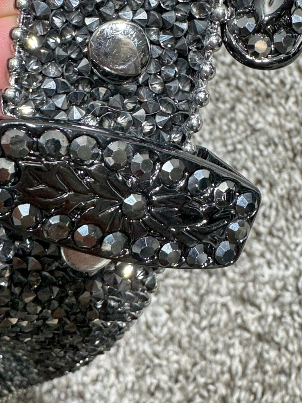 Studded Womens Genuine Leather Belt Women Small Rhinestone Silver Black Western